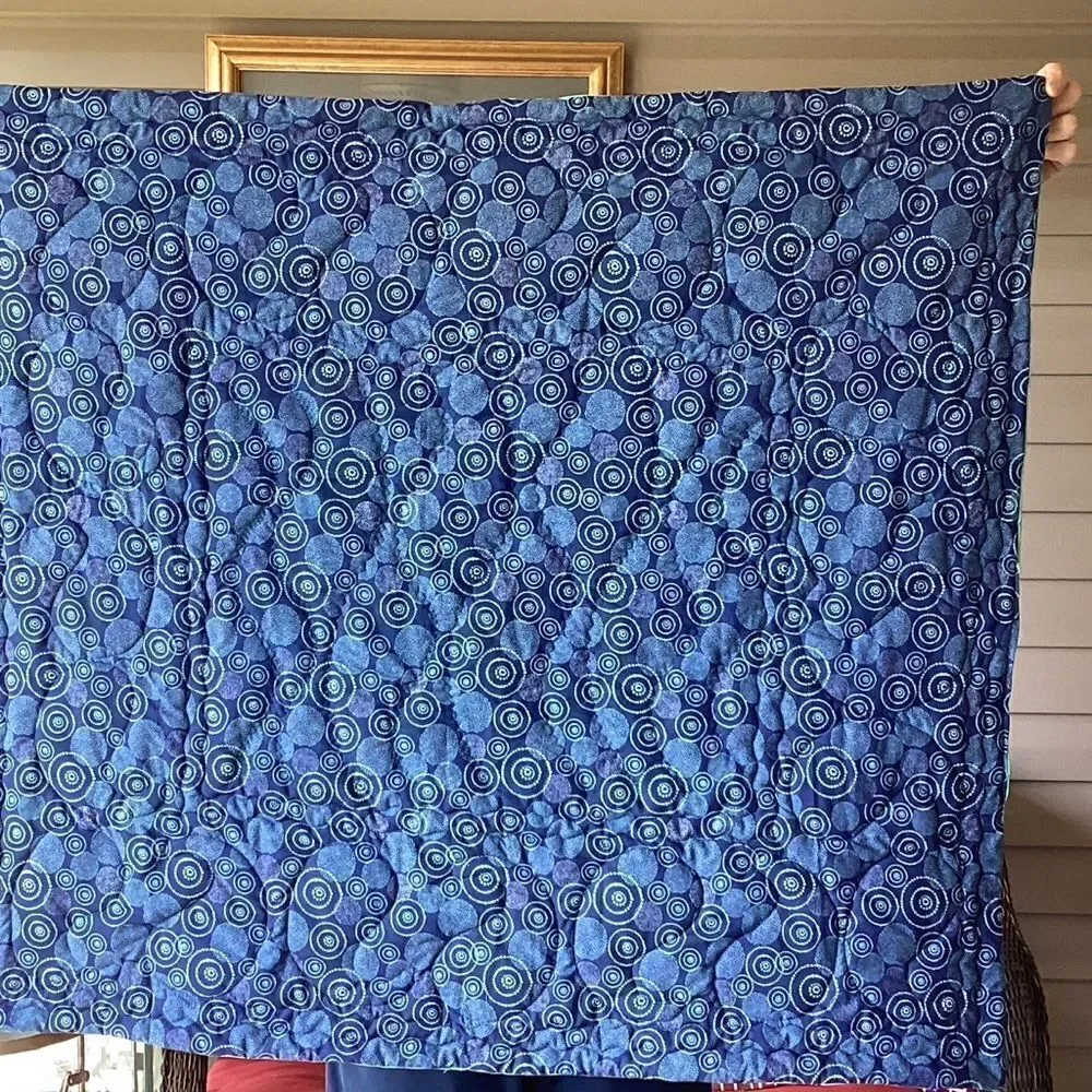NWT Hand Crafted Turquoise Birds in Cherry Blossom Tree Quilt